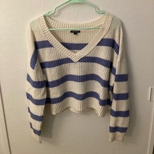 Cropped striped sweater